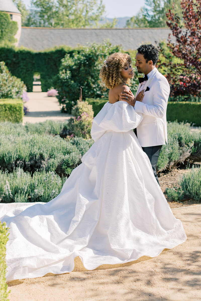 bride-groom-portrait-romantic-garden-setting