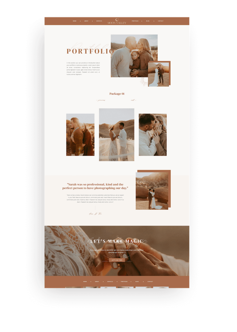 Boho Showit website design for photographer