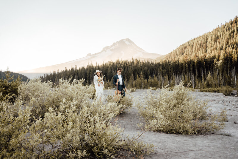 bride and groom kissing