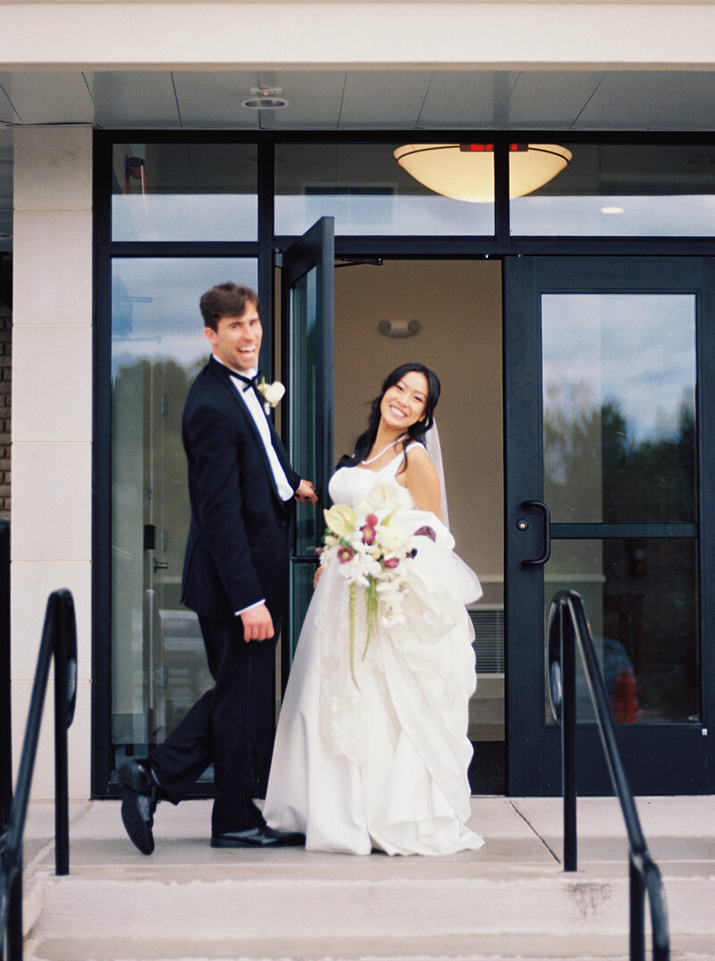 Cherry blossom engagement portrait
