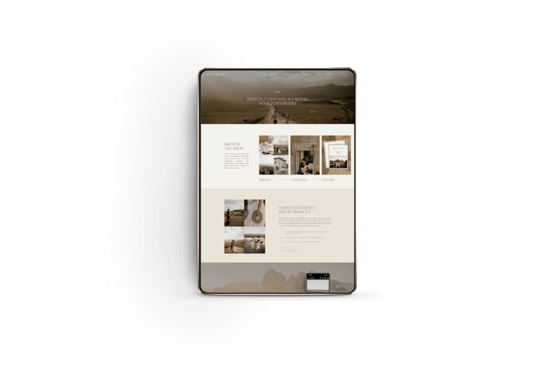 Showit webshop template voor fotografen