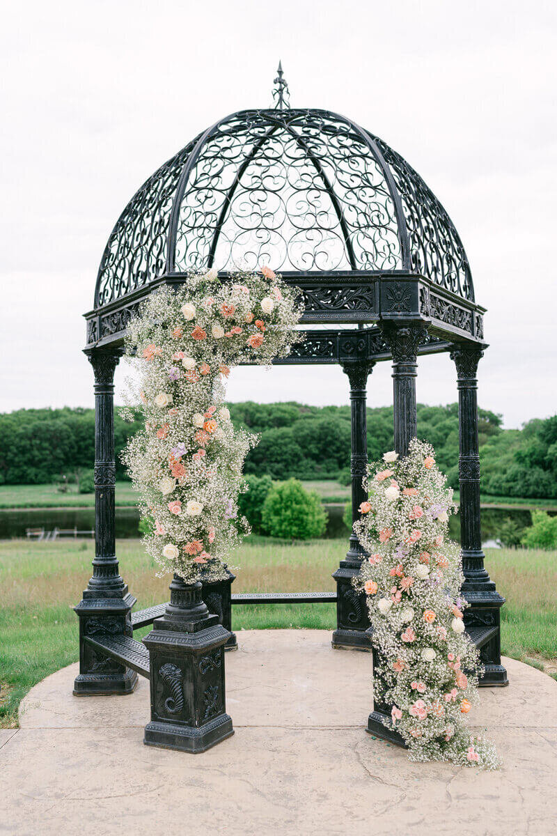 Wedding flower installation designed by minneapolis wedding florist