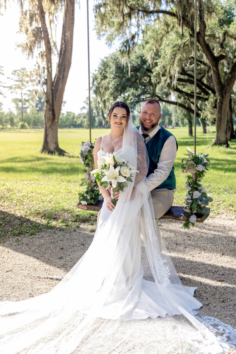 Florida Wedding Photography Outside floral swing