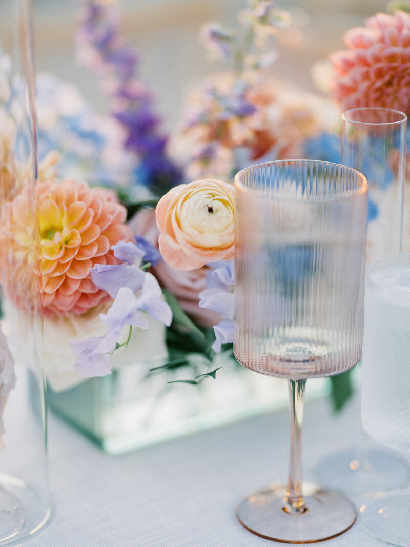 Wedding reception details, glass