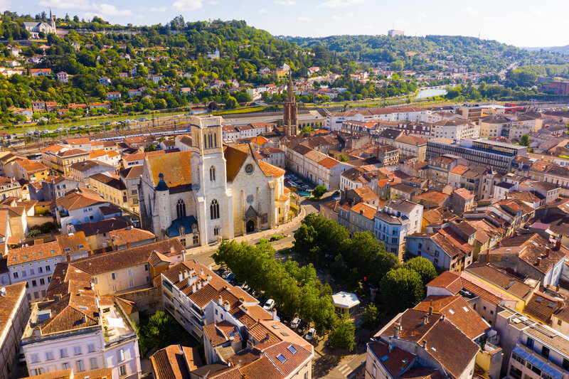 Aerial view of Agen. France