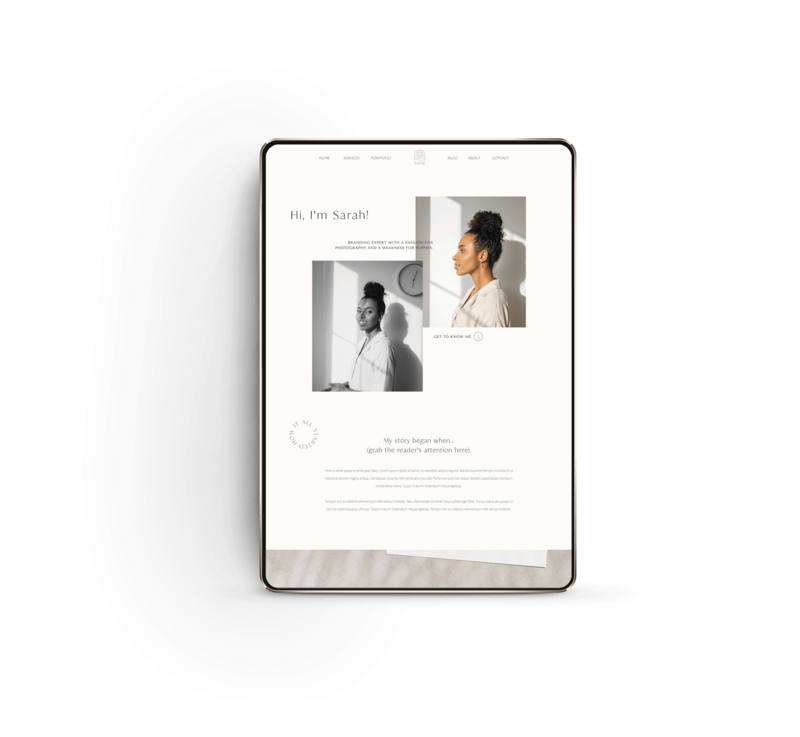 Minimalist Showit website template Wabi Sabi