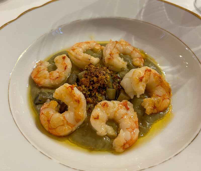Shrimp starter at Ristorante Scacco Matto in Bologna, Italy