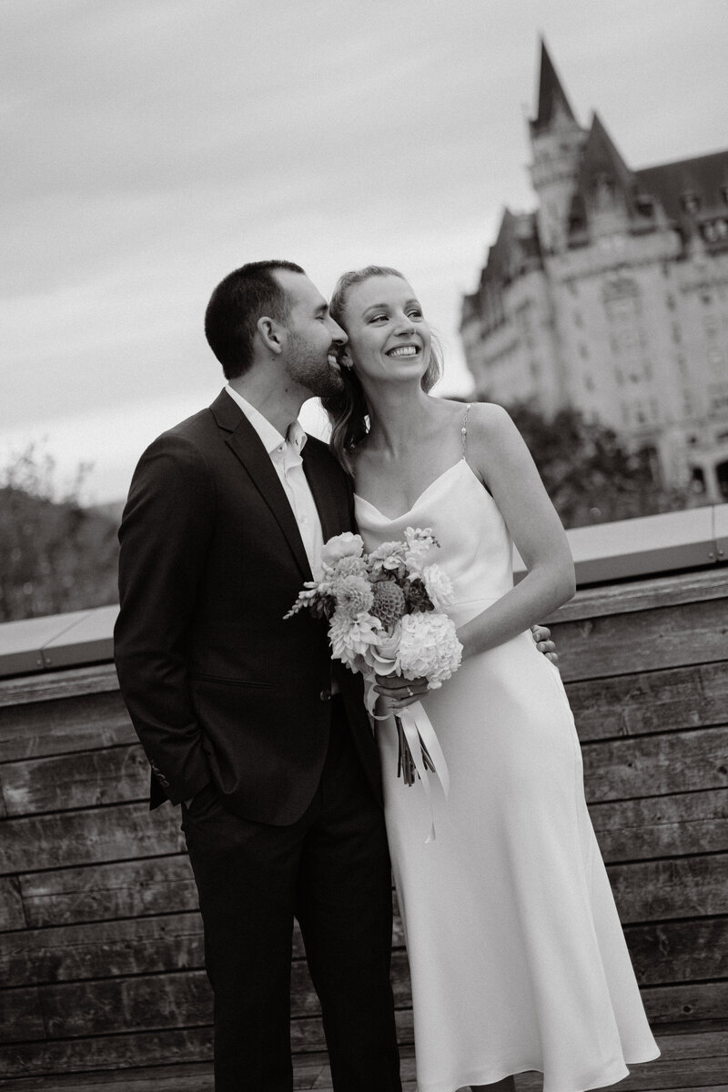 engaged couple embraces each other with love