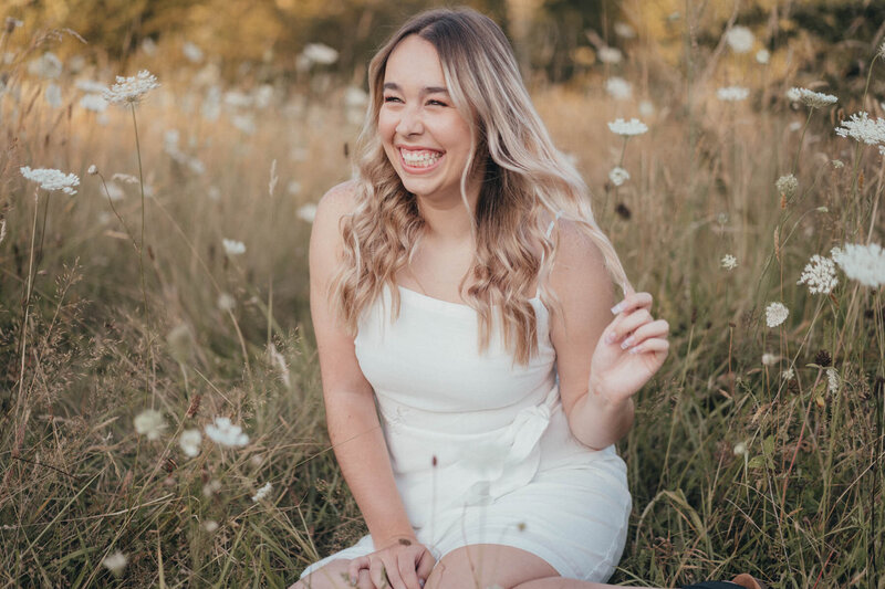 Outdoor Photograph of a Senior in a White Dress