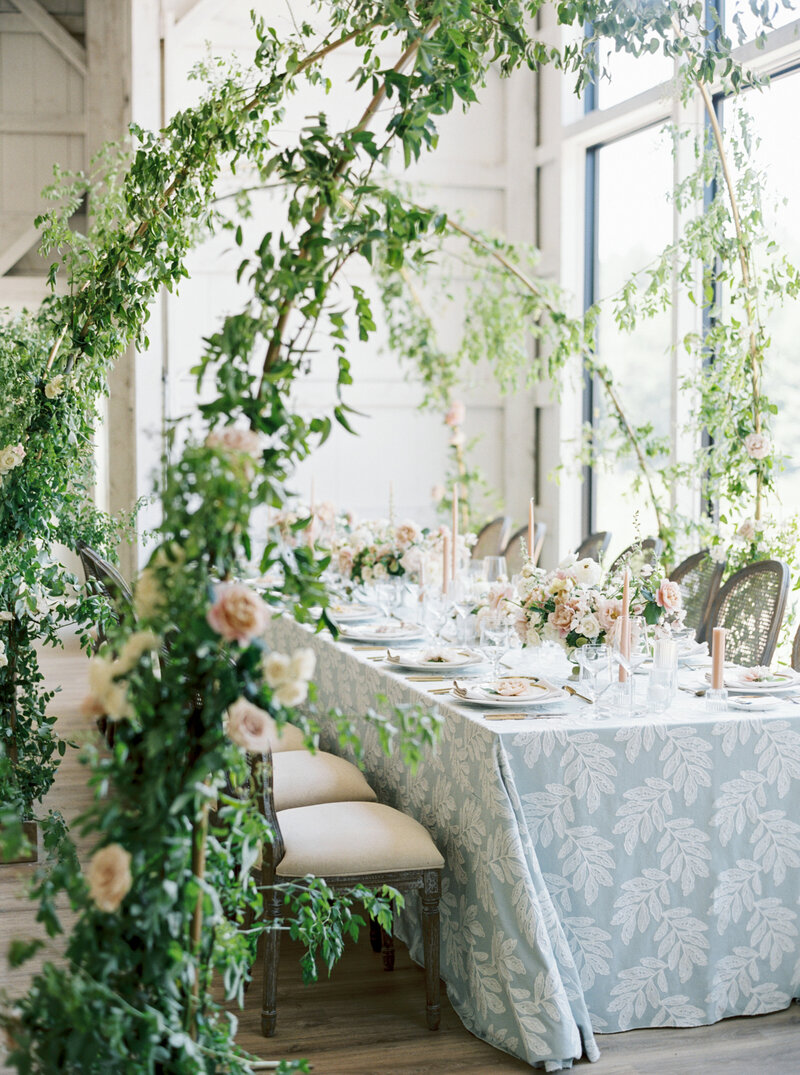 a blue, white and green wedding in new england
