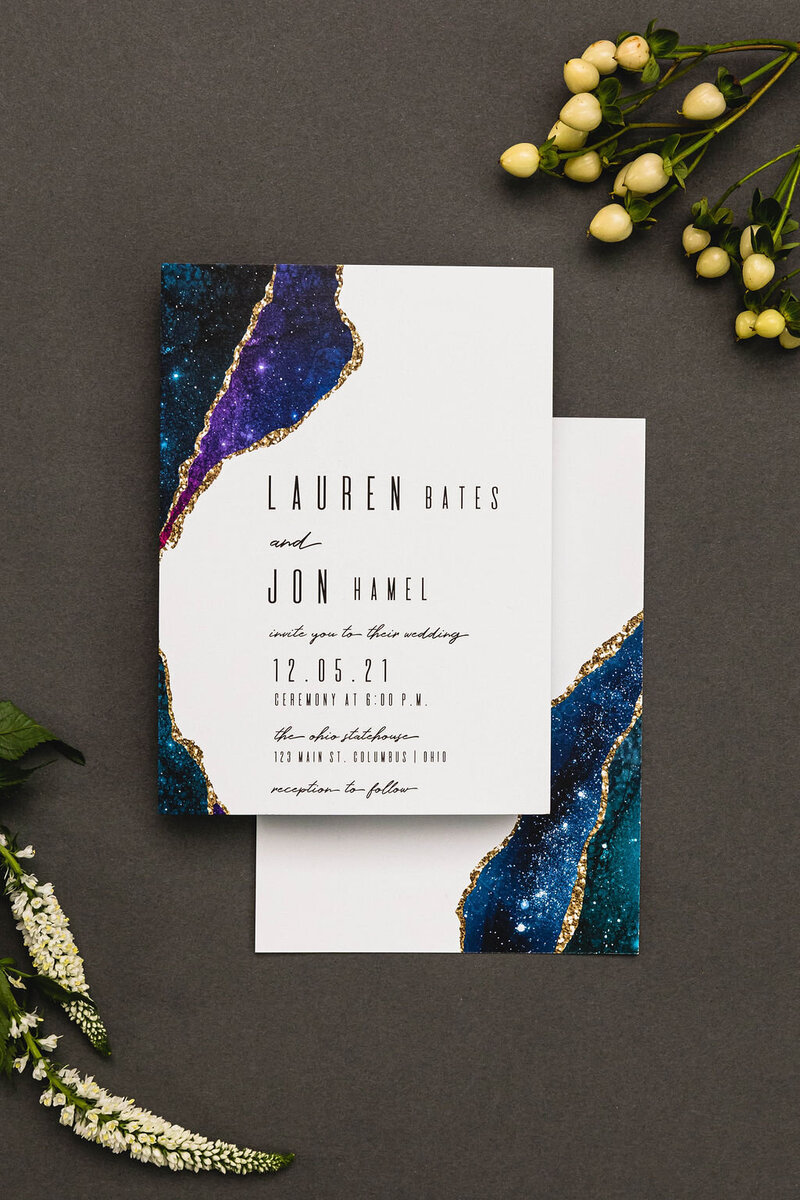 sam-grace-photography-the-paper-vow-Geode-agate-wedding-invitation