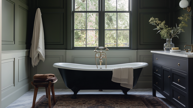 Organic modern Scottsdale bathroom with playful colors, warm wood finishes, and natural textures by The Olari Studio, high-end interiors
