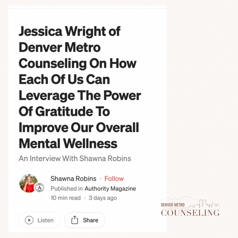 Jessica's interview with Shawna Robins of Authority Magazine, about how practicing gratitude can improve our overall wellness.