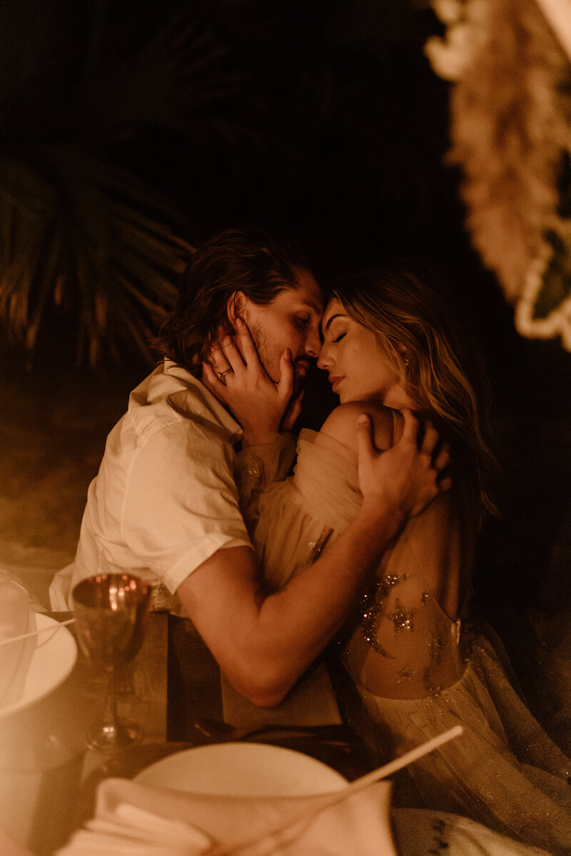 Beach elopement in Florida at night