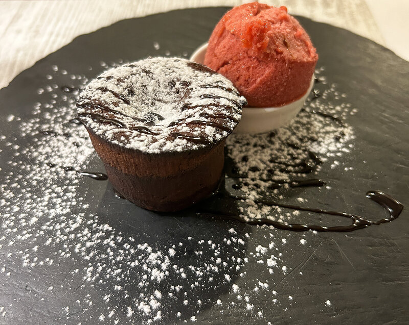 Dessert at Ristorante Le Rune in Genoa, Italy