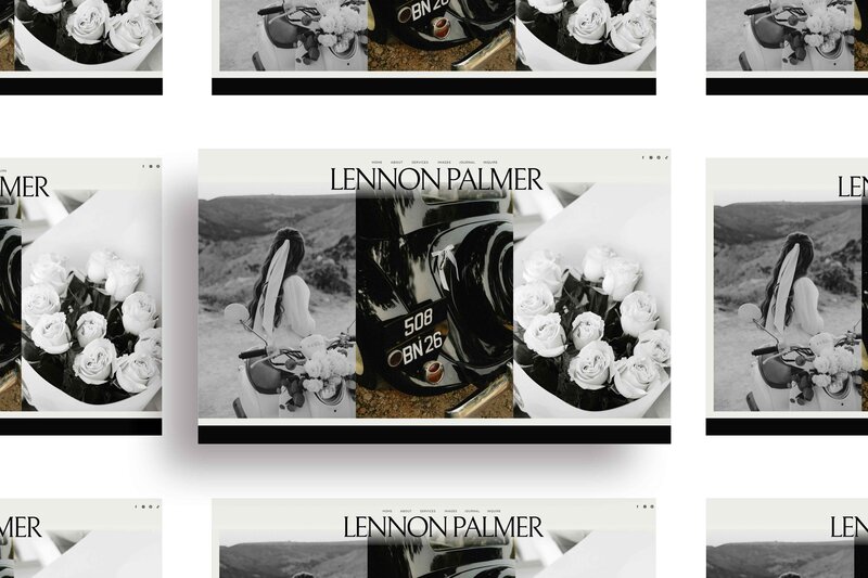 Lennon Palmer Showit home page—story-first structure with refined typography and intuitive flow guiding visitors from intrigue to inquiry (1)