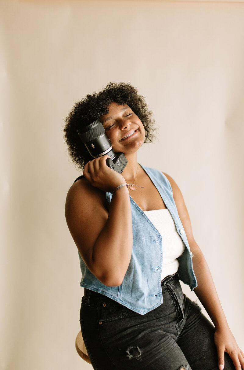 hotographer Headshots in a Studio with White Backdrop