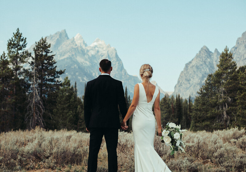 Romantic elopement in the Tetons captured by Grand Teton elopement photographer.