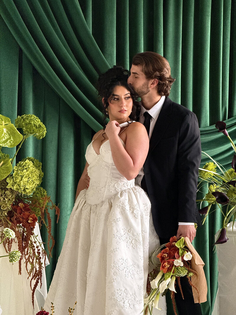 sweet couple in a wedding in denver colorado