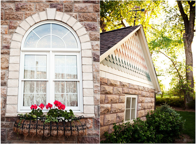 Exterior photos of pretty arched window in stone  at Tapestry House in Fort Collins Colorado