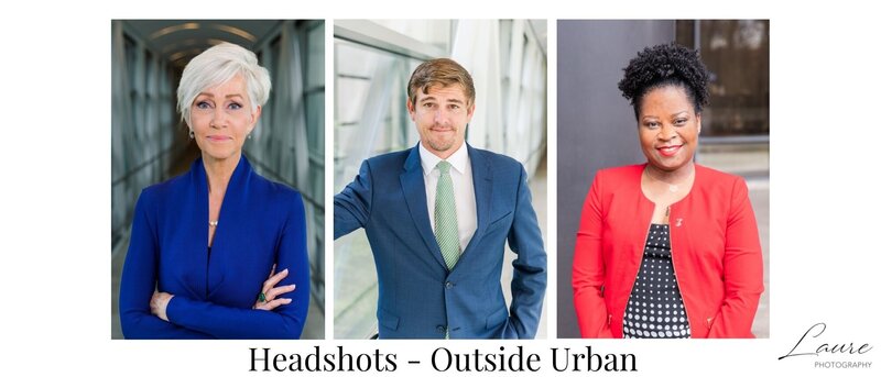 brocollage of professional headshots taken outside in a urban environment  in Atlanta GA by laure photography