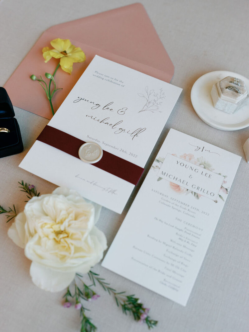 wedding invitation suite liz theal designs