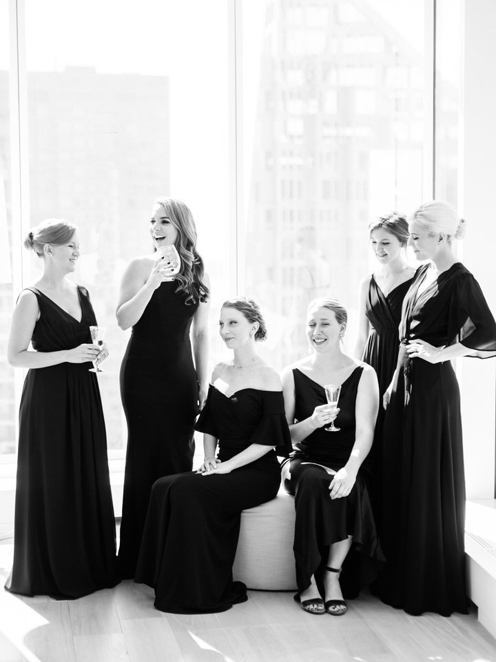 black bridesmaids dresses