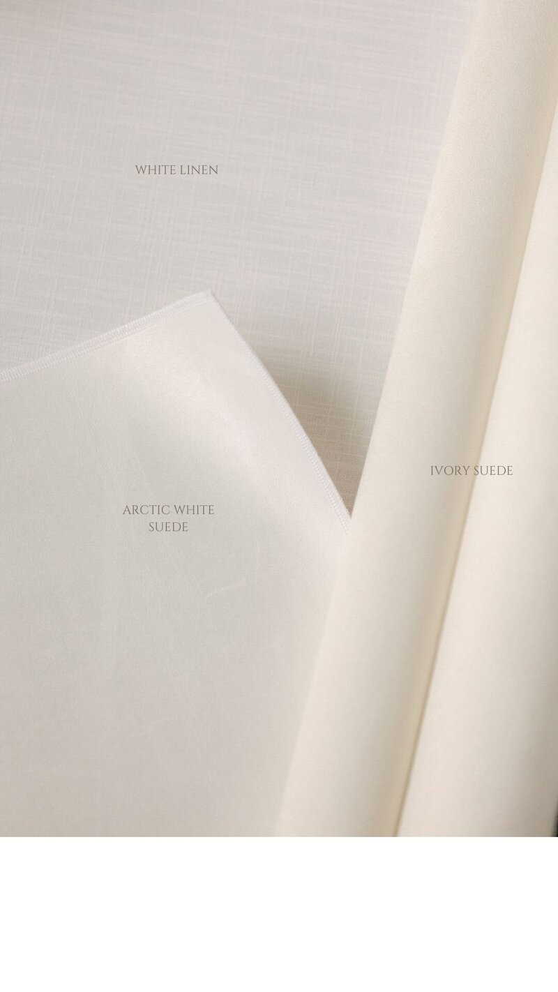 Ivory suede styling mat laid flat on white background