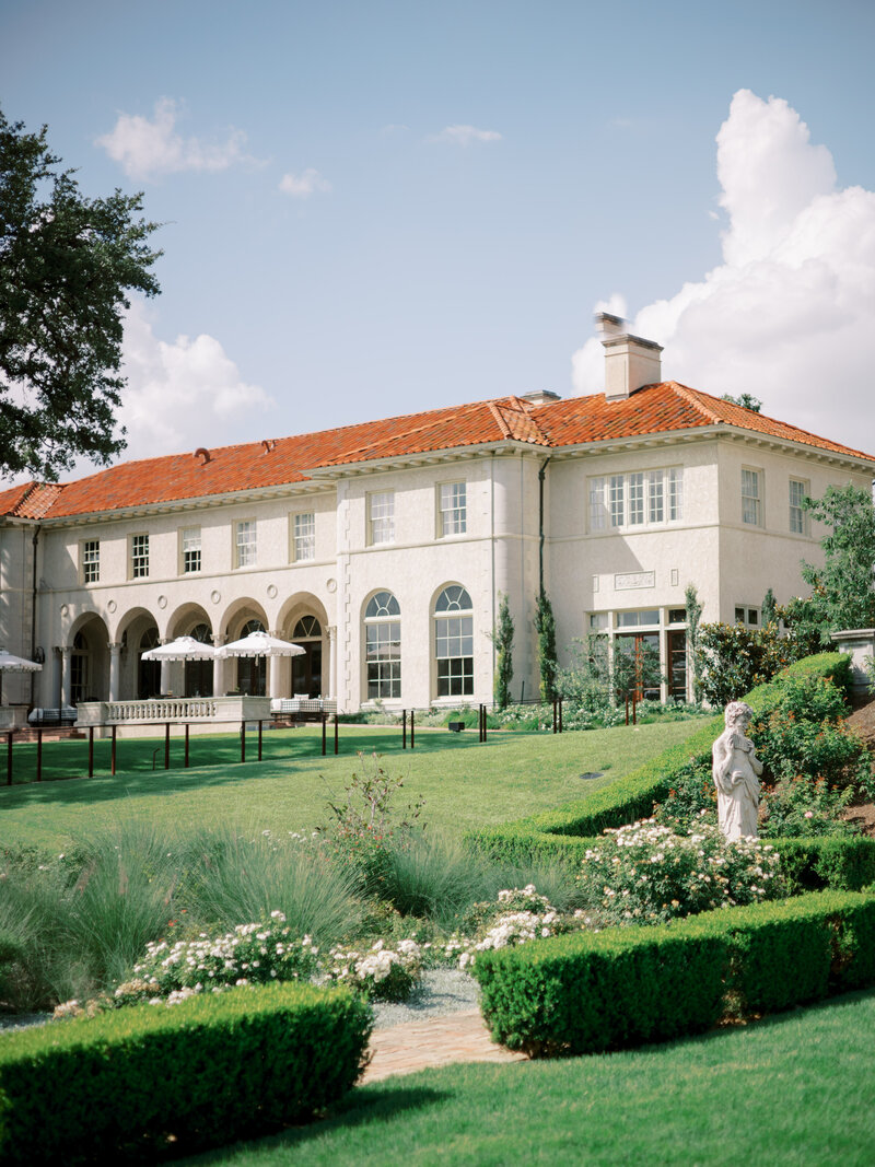 A front view of The Commodore Perry Estate in Austin, Texas