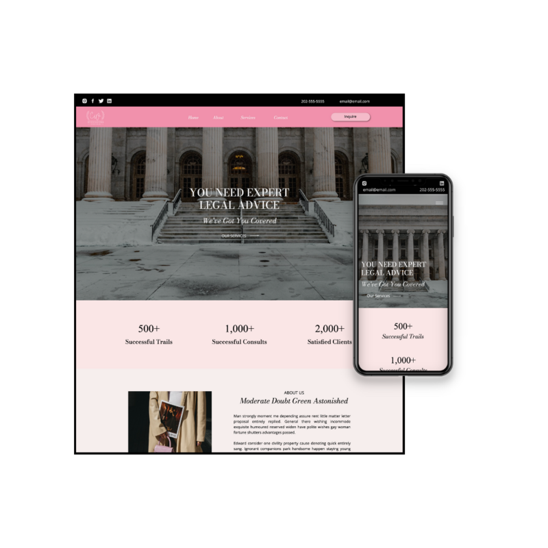 Cielle Woods Website Template About Page Screenshot