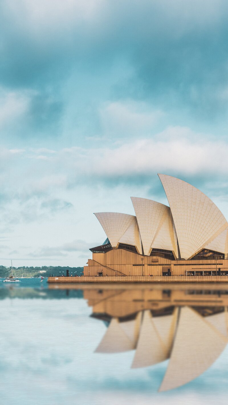 side view of the Sydney Opera House in Sydney Australia