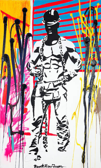 Brent Ray Fraser Construction Worker Self Portrait Painting 2005