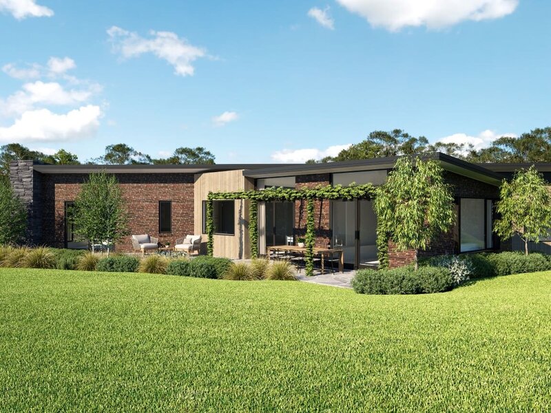 mODERN HOME DESIGN RED BRICK AND TIMBER PANELLING