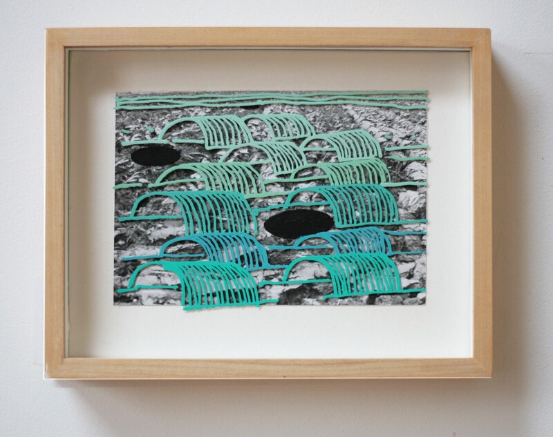Black Day in the Flatlands - oil on glass over photograph - 2018 - 18 x 23 cm  _11zon