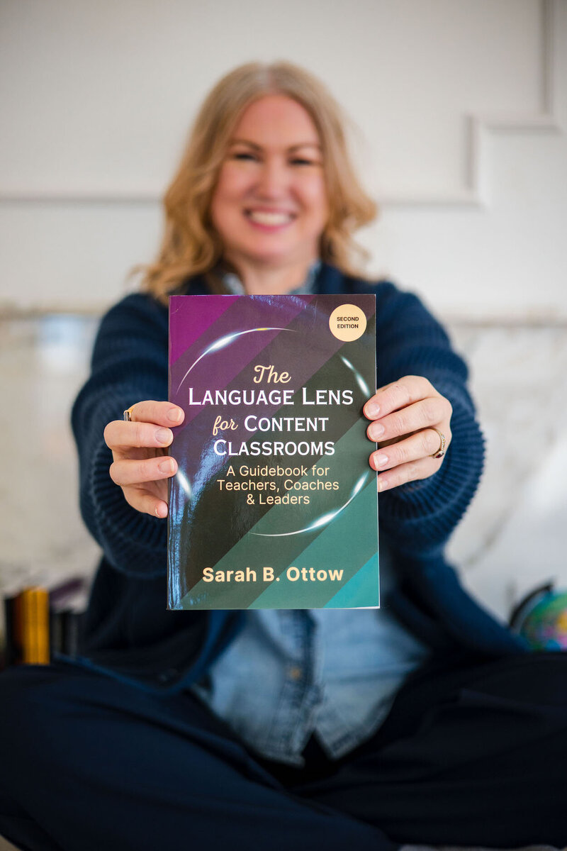 Woman holding book