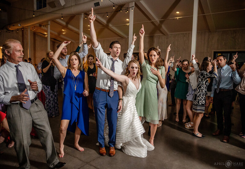 Dance Floor Wedding Photos at Woodland Barn in Colorado Mountains
