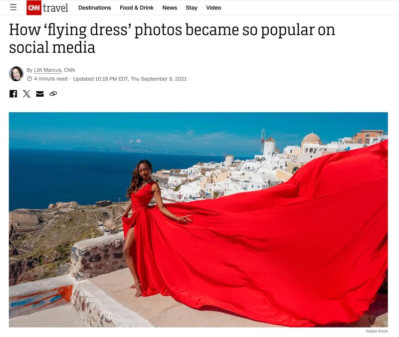 Article de presse (CNN travel) a propos de la flying dress