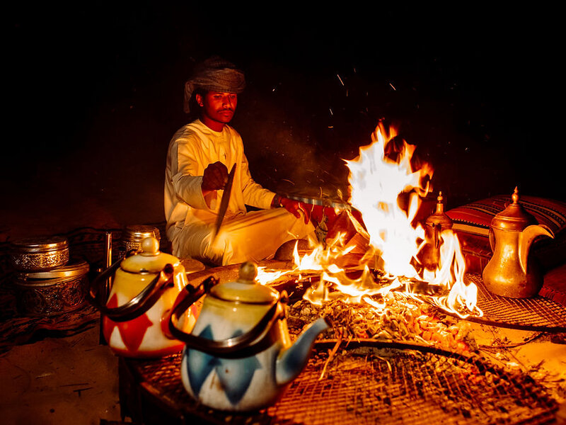 Bedouin dinner in the Duabi desert with Uschi Musch