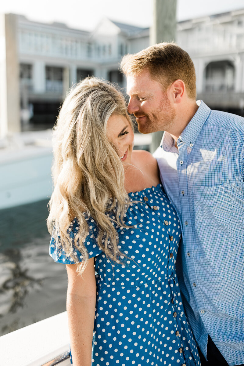 Unique Engagement photos on the water in Beaufort NC.