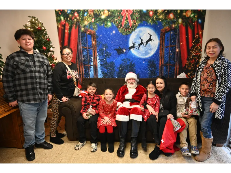 family with Santa