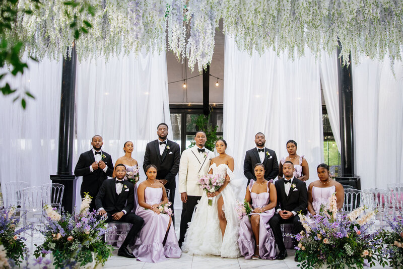 Bridal party photo at Edinburgh West in Greenvile, South Carolina.