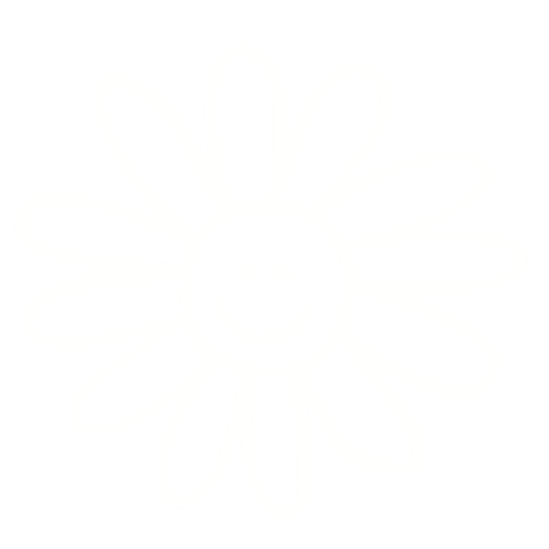 Grafik weiße Blume mit Smileygesicht