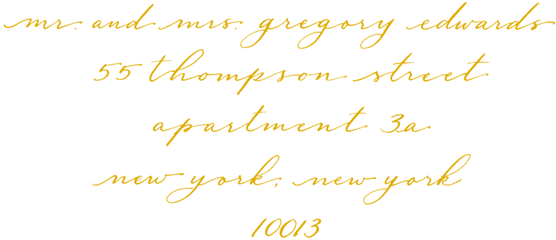 Hopkins Calligraphy Style- Mustard Yellow