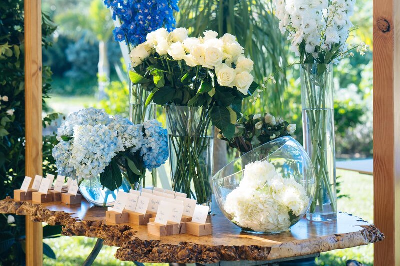 Bermuda Wedding Bermuda Bride Blue and White Flower Wedding Centerpieces
