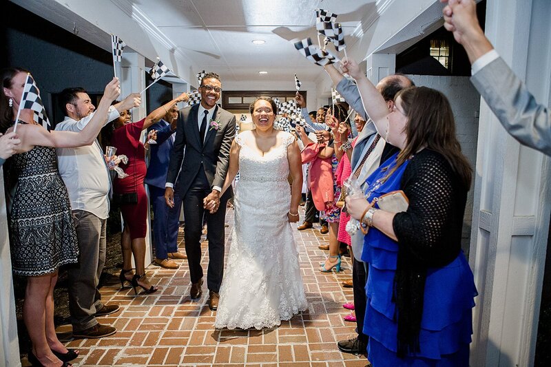 racecar flag exit by Knoxville Wedding Photographer, Amanda May Photos