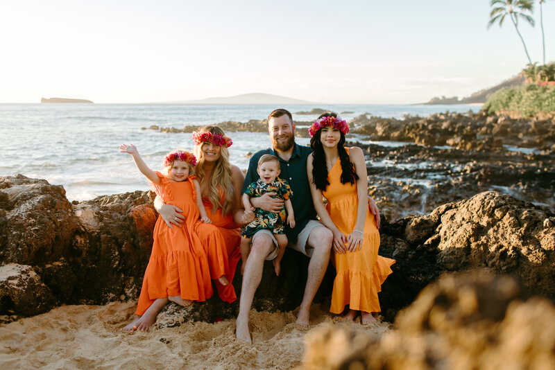Family on the beach in Maui Photos Laughing