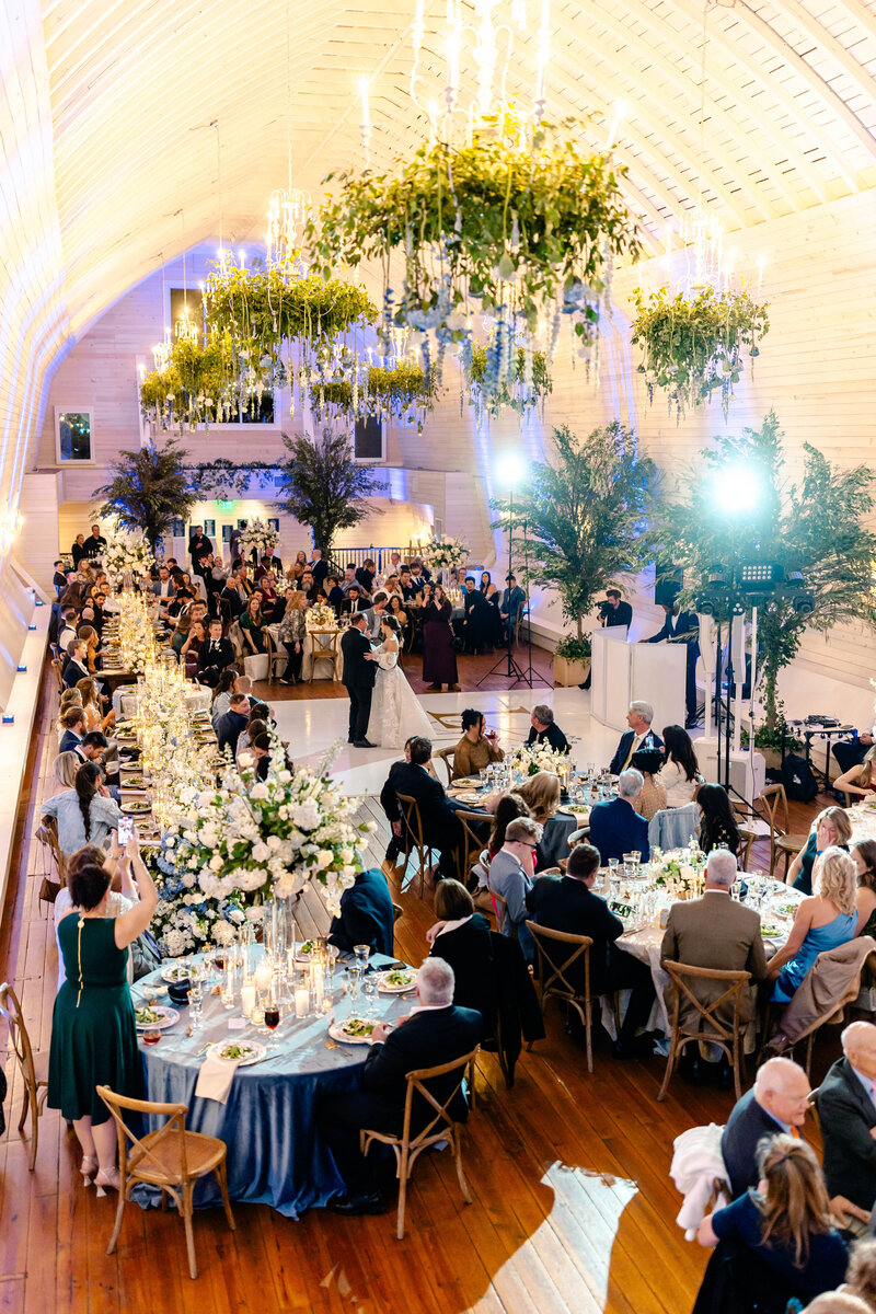 Lush reception at Historic Wakefield Barn