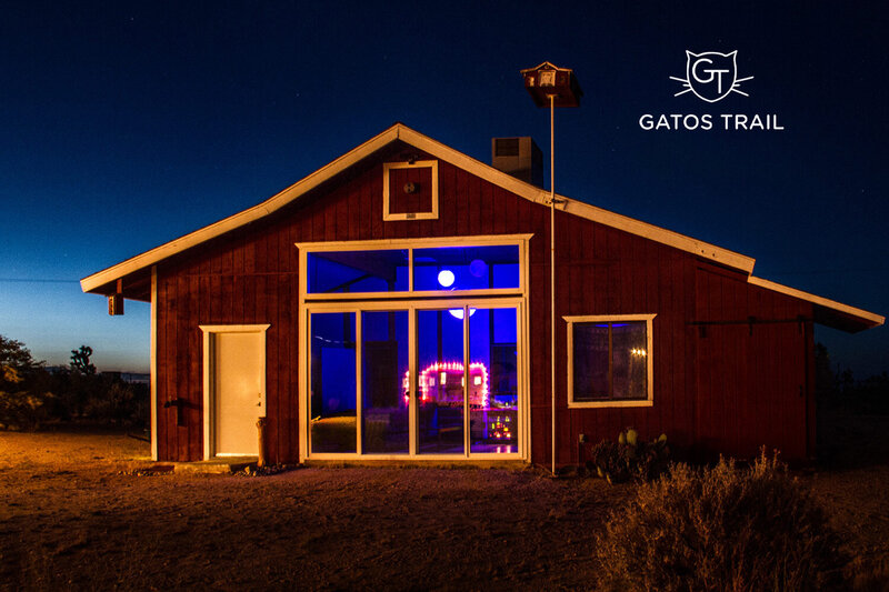 Location Branding Photography Gatos Trail recording studio exterior at dusk