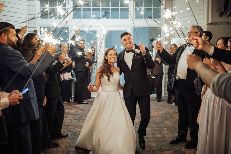Maritime Parc Wedding | Sparkler Exit with Bride and Groom Leaving the Venue | Jersey City, New Jersey