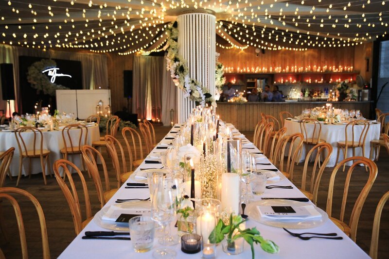 Wedding reception setup at The Loren